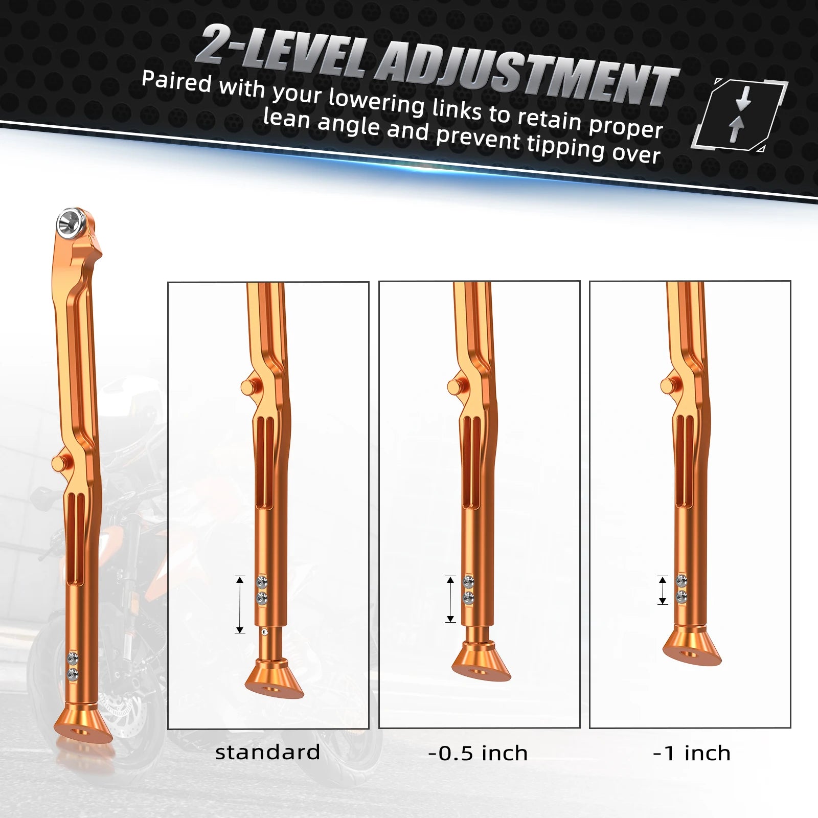For KTM 2024-2025 EXC 300 EXC 250 EXCF 350 EXC 450 XCW 300 XCF-W XW-F Adjustable Kickstand Kick Side Stand XC XCF 2023-2025