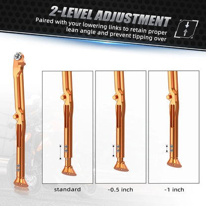 For KTM 2024-2025 EXC 300 EXC 250 EXCF 350 EXC 450 XCW 300 XCF-W XW-F Adjustable Kickstand Kick Side Stand XC XCF 2023-2025