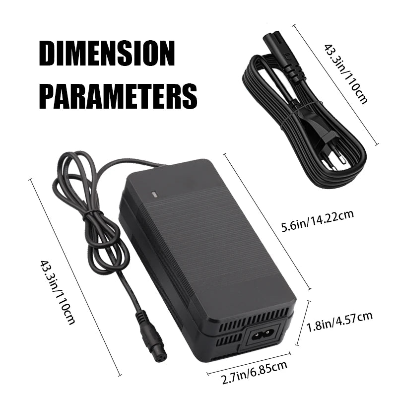 TANGSPOWER 54.6V 4A Smart Charger For Kugoo C1/G2/M4 13S Li-ion Battery Pack-Fast Charge with Cooling Fan, CE/FCC/UL Certified