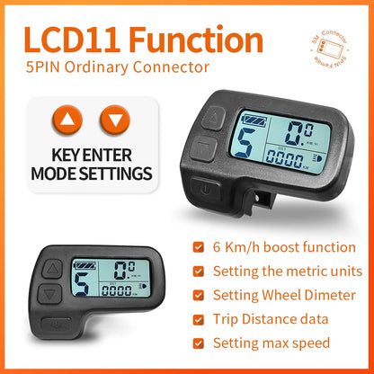 KT Display KT-LCD11 Mini Display 24V 36V 48V for KT Controller Ebike Panel Julet Waterproof/SM Plug
