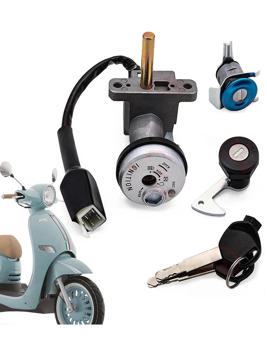 Motorcycle Ignition Switch Lock Keys Set for Italika Vitalia 150 （2020-2024） F04020258 Switch Kit
