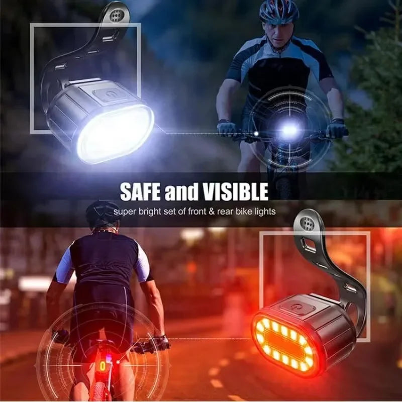 BUCKLOS Bike Light Set Front and Rear Lights Led Bicycle Lamp USB Rechargeable Cycling Flashlight for Road MTB Bicycle Lantern