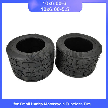 Electric Scooter Motor Special Tyre 10'' Widened Vacuum Tyres 10*6.00-5.5 for Small Harley Motorcycle Tubeless Tire 10x6.00-6
