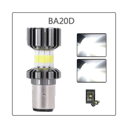 H4/P15D/BA20D 72W LED 8 COB Motorcycle Headlight Bulb 1800LM 6000K Hi/Lo Beam Light