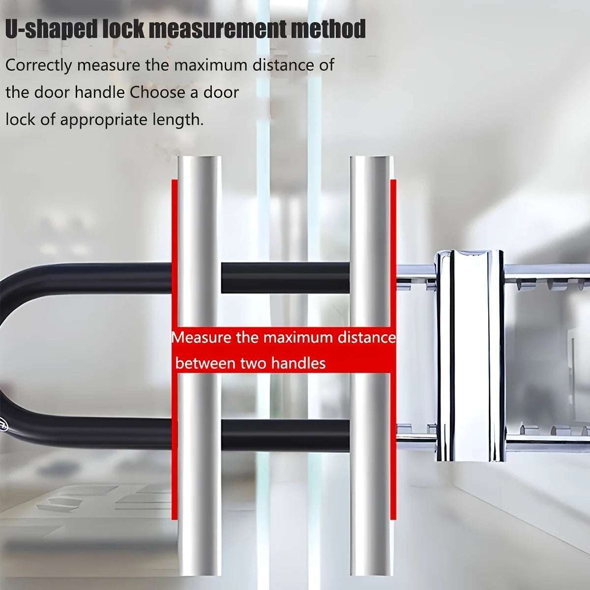 Adjustable Shackle Lock U-Shape Shackle U-Lock Bicycle Lock fits Most pins Ideal for Indoor and Outdoor use (Black)
