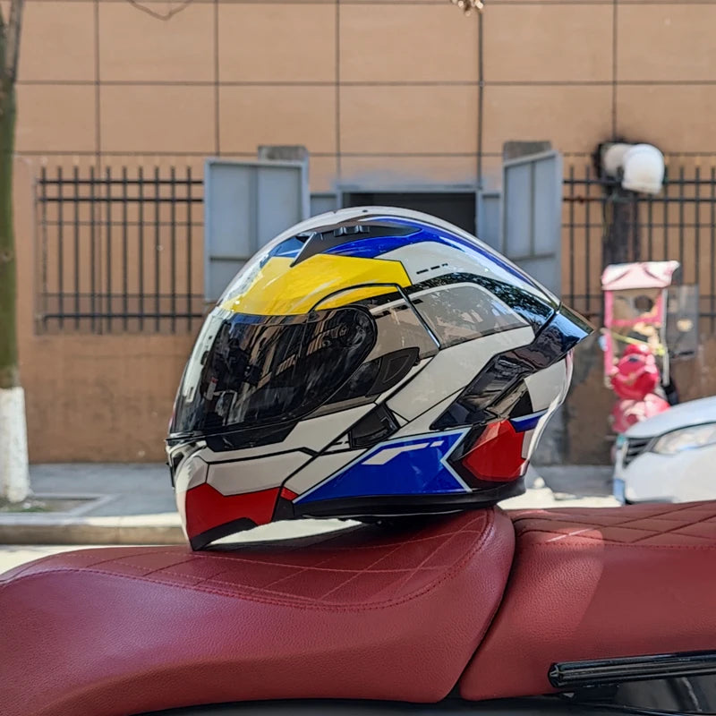Flip Up Motorcycle Helmet Double lens full face helmet High quality DOT approved