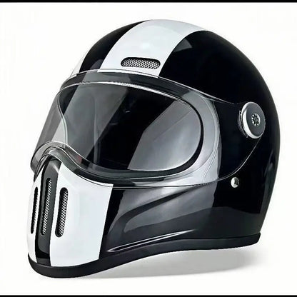 Full Face Helmet Vintage Red Sleek Design Lightweight Construction DOT ECE Certified Ideal