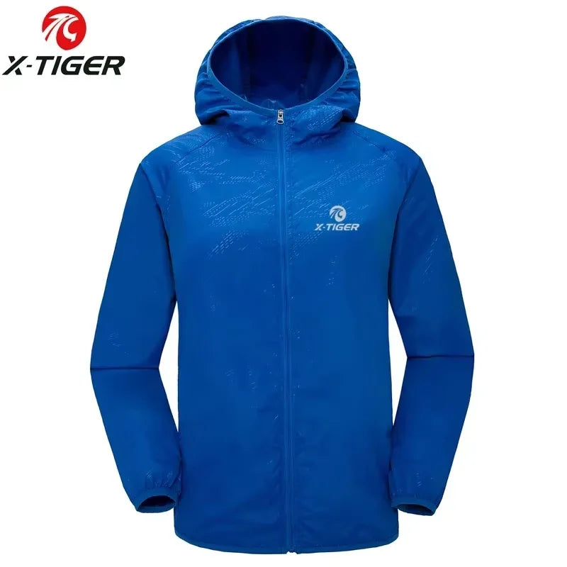 X-TIGER Windproof Reflective Cycling Jersey - Super Light Sunscreen Jacket for MTB and Hiking