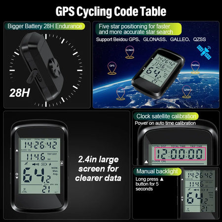 USB Charging Cable Connected to NEWBOLER Wireless Bicycle Computer