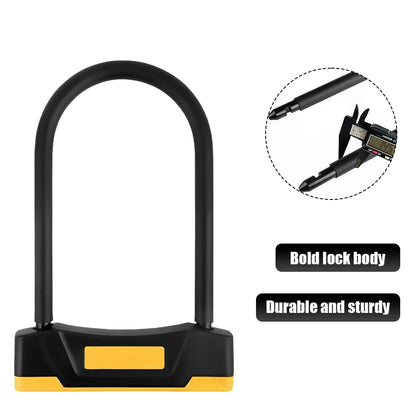 U-shaped Bike Lock With 2 Key Anti-theft Lock Zinc Alloy Convenient Motorcycle Scooter Cycing U Lock Bicycle Accessories