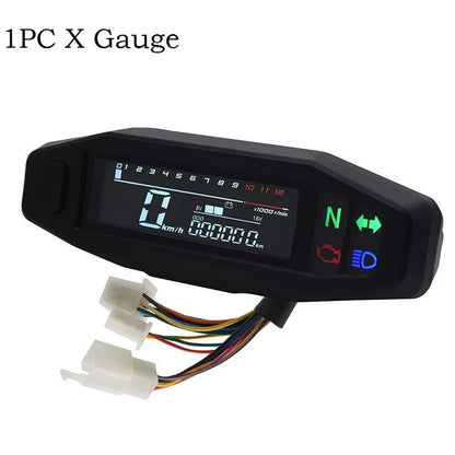 Universal Digital Motorcycle Speedometer Oil Gauge Tachometer Meters Instrument Cluster Turn Signal Light Indicator