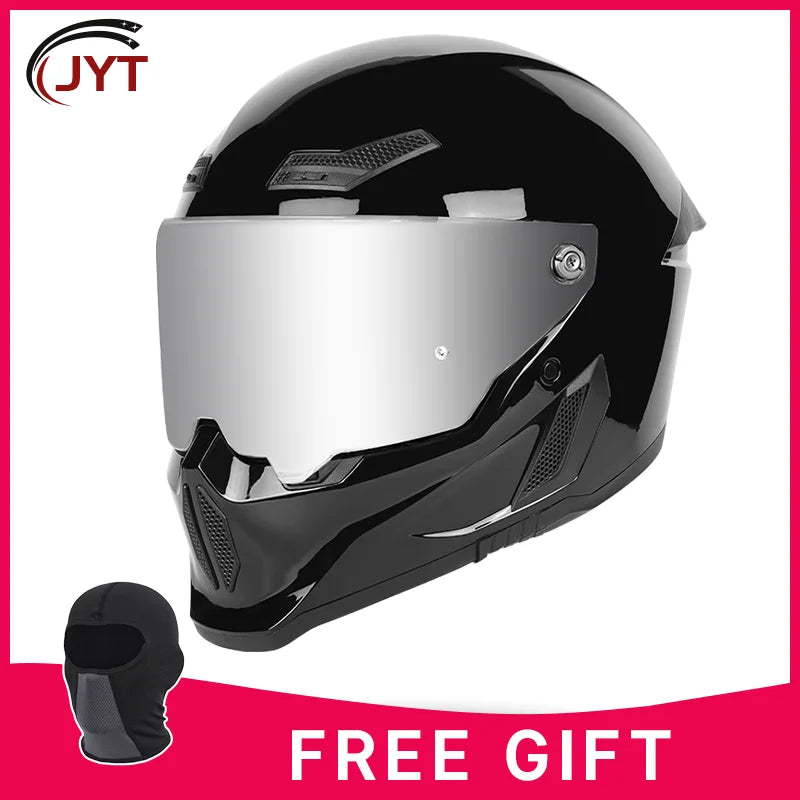 Motorcycle helmet matte black with reserved Bluetooth slot DOT certified sun protection breathable