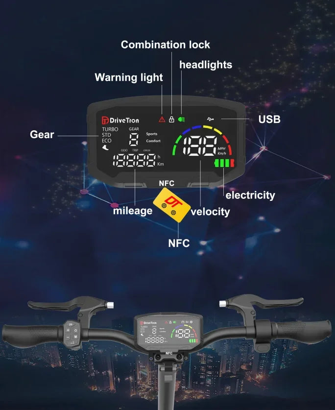   DT10 3300W Electric Scooter – 52V 21Ah Battery, Dual Suspension, Foldable Design