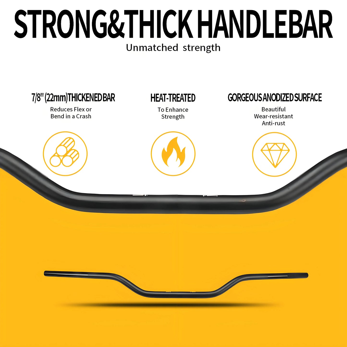 Motorcycle 7/8" 22mm Handlebar Handle Bar Aluminum Alloy Handlebars Anti-rust Handle Bars for KTM HONDA SUZUKI YAMAHA Universal