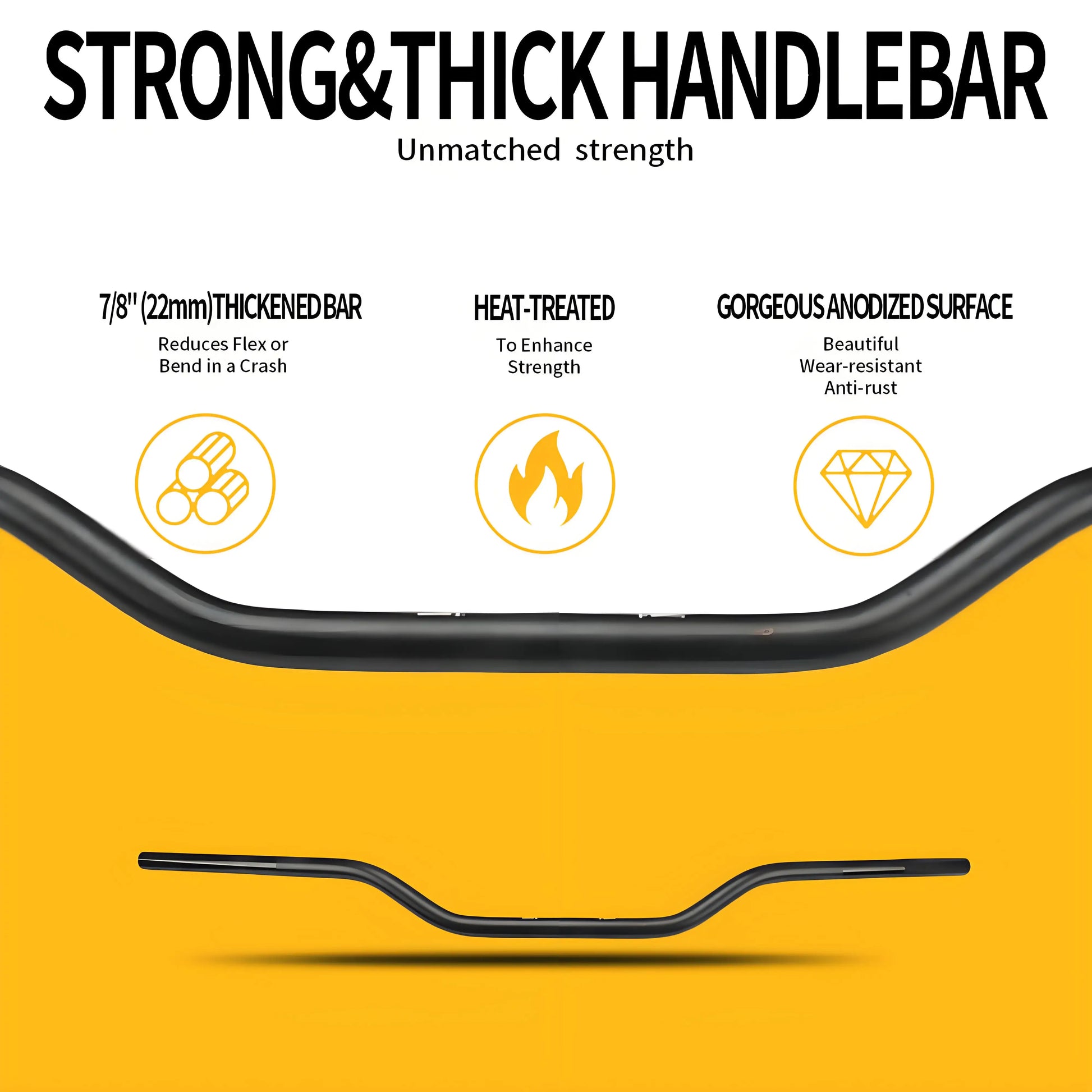 Motorcycle 7/8" 22mm Handlebar Handle Bar Aluminum Alloy Handlebars Anti-rust Handle Bars for KTM HONDA SUZUKI YAMAHA Universal