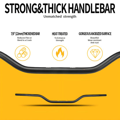 Motorcycle 7/8" 22mm Handlebar Handle Bar Aluminum Alloy Handlebars Anti-rust Handle Bars for KTM HONDA SUZUKI YAMAHA Universal