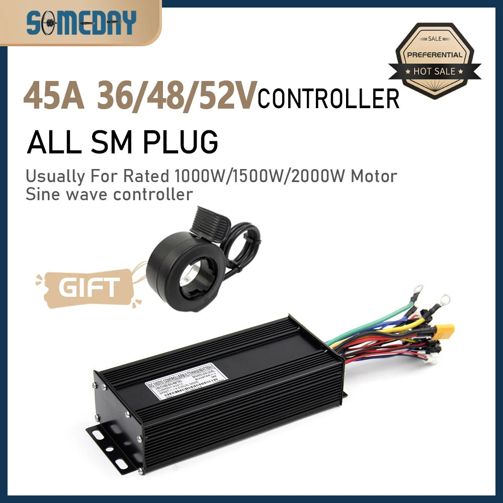 3 mode Controller Sinewave 45A 36/48/52V Ebike Controller With JN Display For 1000W-3000W Electric Bicycle Conversion Kit