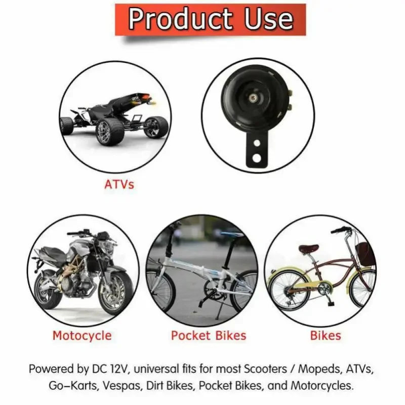 Universal Car Motorcycle Horn 105db 12V/48V Round Airhorn Speakers Waterproof Motorcycle Electric Horns Car Accessories Klaxon
