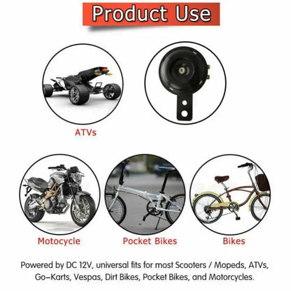 Universal Car Motorcycle Horn 105db 12V/48V Round Airhorn Speakers Waterproof Motorcycle Electric Horns Car Accessories Klaxon