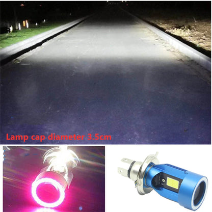 1x Plug&play motorcycle headlight led H4 five color halo ring HS1 P43T Moto Auto Scooter lamp Angel Eye White 6000K 12/24V
