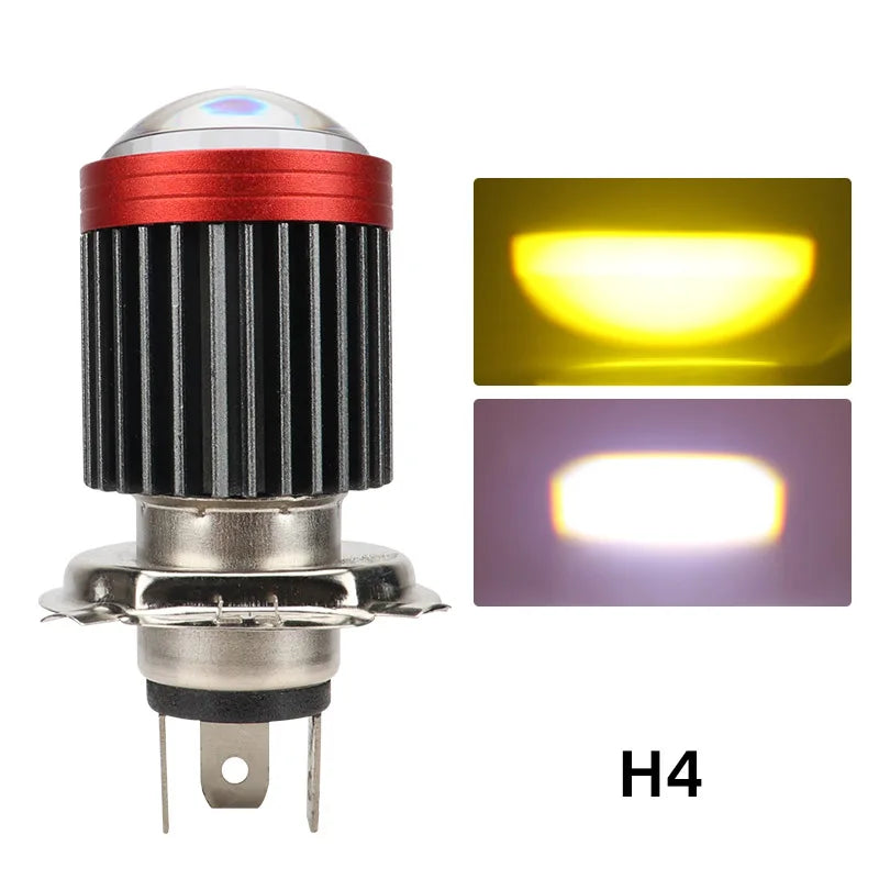 H4 LED H6 BA20D LED Motorcycle Headlight Bulbs CSP Lens White Yellow Hi Lo Beam Fog Light Scooter Motorbike Lamp Accessories