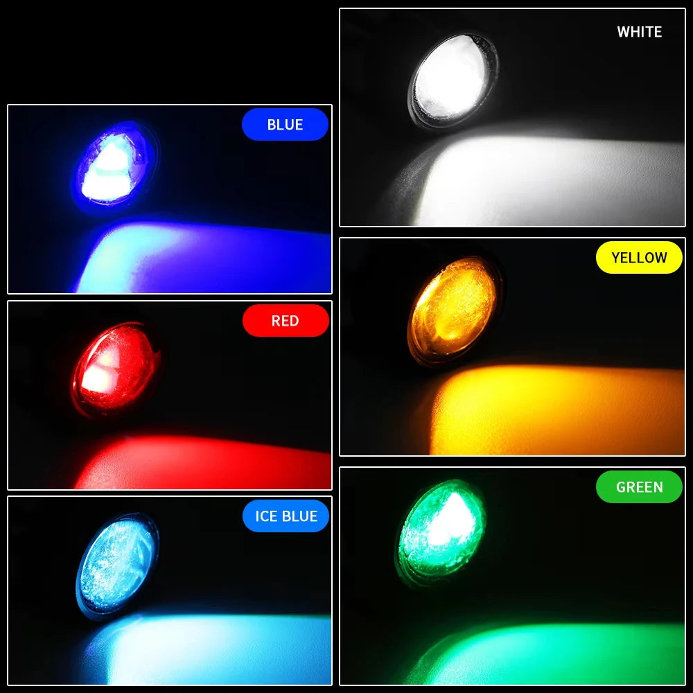 2X LED Motorcycle Light Moto Driving Light Strobe Blue Strobe Flashing Eagle Eye Light Accessories Headlight Fog Lamp 12V White