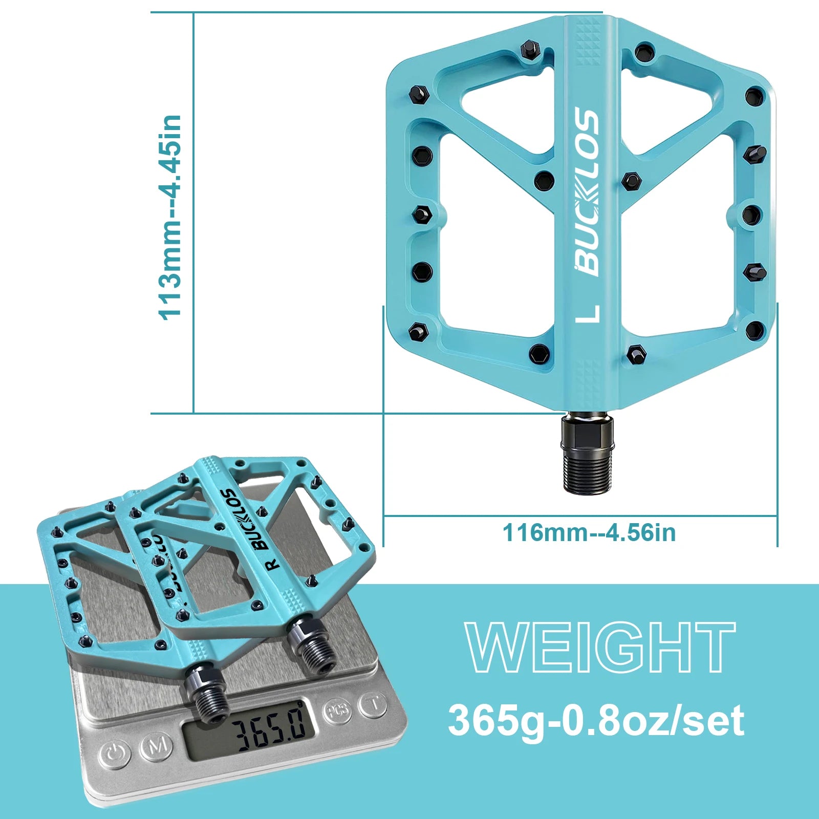 BUCKLOS Bicycle Pedal Nylon Mountain Bike Pedal Widen Road Bicycle Pedals Non-slip MTB Pedals for AM BMX Folding Bike