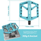 BUCKLOS Bicycle Pedal Nylon Mountain Bike Pedal Widen Road Bicycle Pedals Non-slip MTB Pedals for AM BMX Folding Bike Light Blue