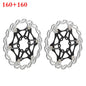 BUCKLOS Bicycle Disc Brake 160/180/203 Bike Floating Rotors Stainless Steel Mountain Bike Brake 2PC 160-160mm Black