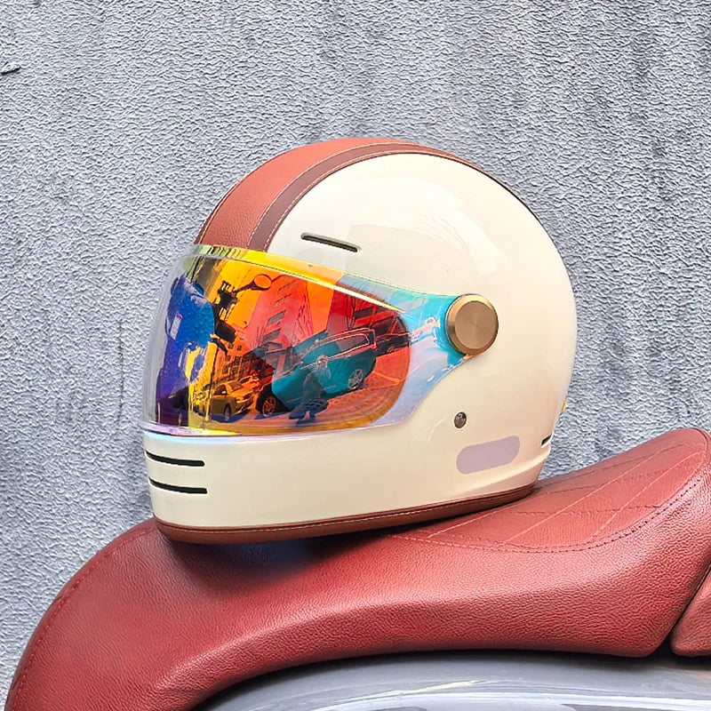 Full face motorcycle helmet - Classic design, suitable for both men and women, with safety protection certified by DOT 17 China
