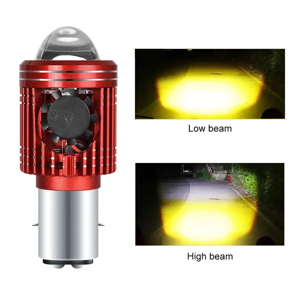 10000LM H4/H6 12V LED Motorcycle Headlight Bulb Moto Spotlights CSP Lens White Yellow Hi Lo Lamp Scooter Accessories Fog Lights H6 1PC-1