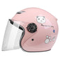 Motorcycle Electric Bike Children Cartoon Pattern Helmet Half Helmet Male Female Children Safety Helmet Light pink China