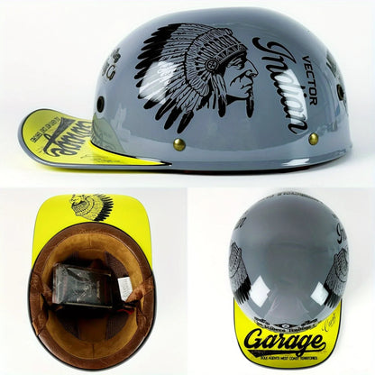 Motorcycle Helmet Men Retro Moto Helmets Half Face Baseball Cap DOT Certification Cycling Helmet