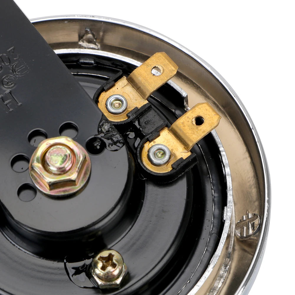 12V Horn 1.5A 105db for Scooter Moped Dirt Bike ATV Motorcycle Electric Horn Kit Waterproof Round Loud Horn Speakers Universal