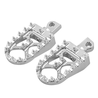 Motorcycle Foot Pegs Footrest Footpeg for Harley Dyna Fatboy Sportster 883 Street Bob Bobber Chopper Silver