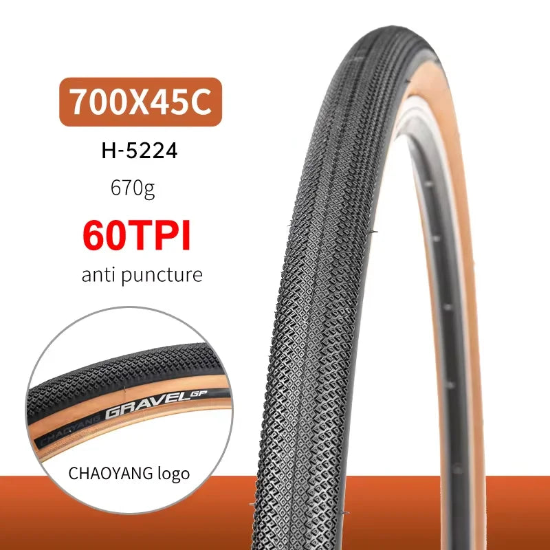 Chaoyang ARISUN bicycle tire 700C 700x25/28/35/40C road bike tires 60TPI anti puncture gravel cycling tyre wire type yellow edge CY 700x45C wire60TPI China