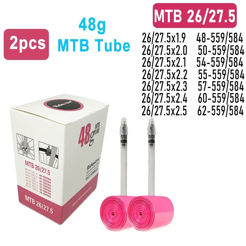 RideNow Bicycle Inner Tube 700c Road MTB Gravel 26inch 28inch 29inch Ultralight Bike Inner Tube French Valve 45mm MTB 26-27.5 48g X2 China