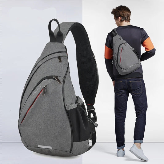 Mixi Men One Shoulder Backpack Women Sling Bag Crossbody USB Boys Cycling Sports Travel Versatile Fashion Bag Student School