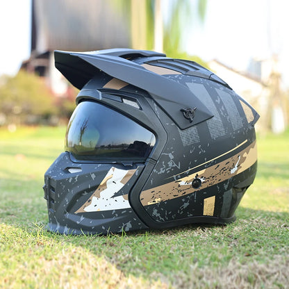 Motorcycle Helmet Men's and Women's Retro Street Fighter Combination Helmet Full Helmet Detachable Half Helmet