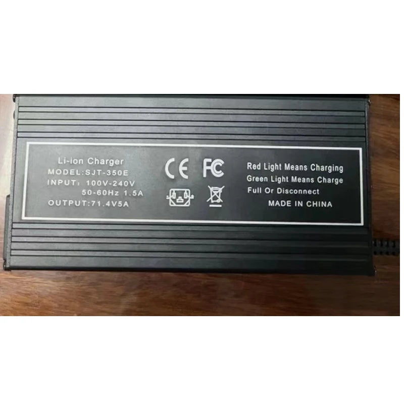71.4V 5A Lithium Battery Charger For 17S 62.9V Li-ion battery pack Charger high quality Plug EU/US/UK/AU