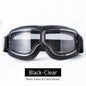 Universal Motorcycle Vintage Goggles Leather Motorbike Scooter Biker Moto Glasses Goggles for Steampunk Helmet Goggles Dustproof Black-Clear