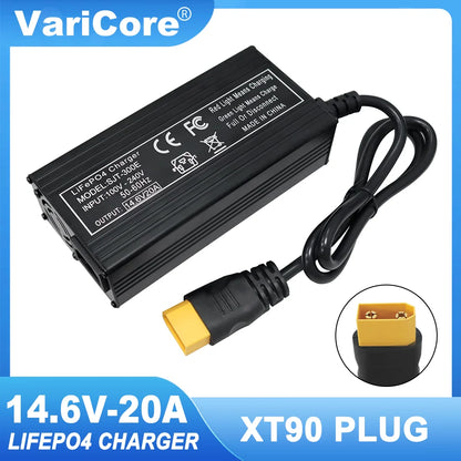 VariCore 14.6V 20A Smart Lifepo4 Battery Charger 110-220V 4S 12V High Power Charger For Lithium iron Phosphate Battery Pack XT90