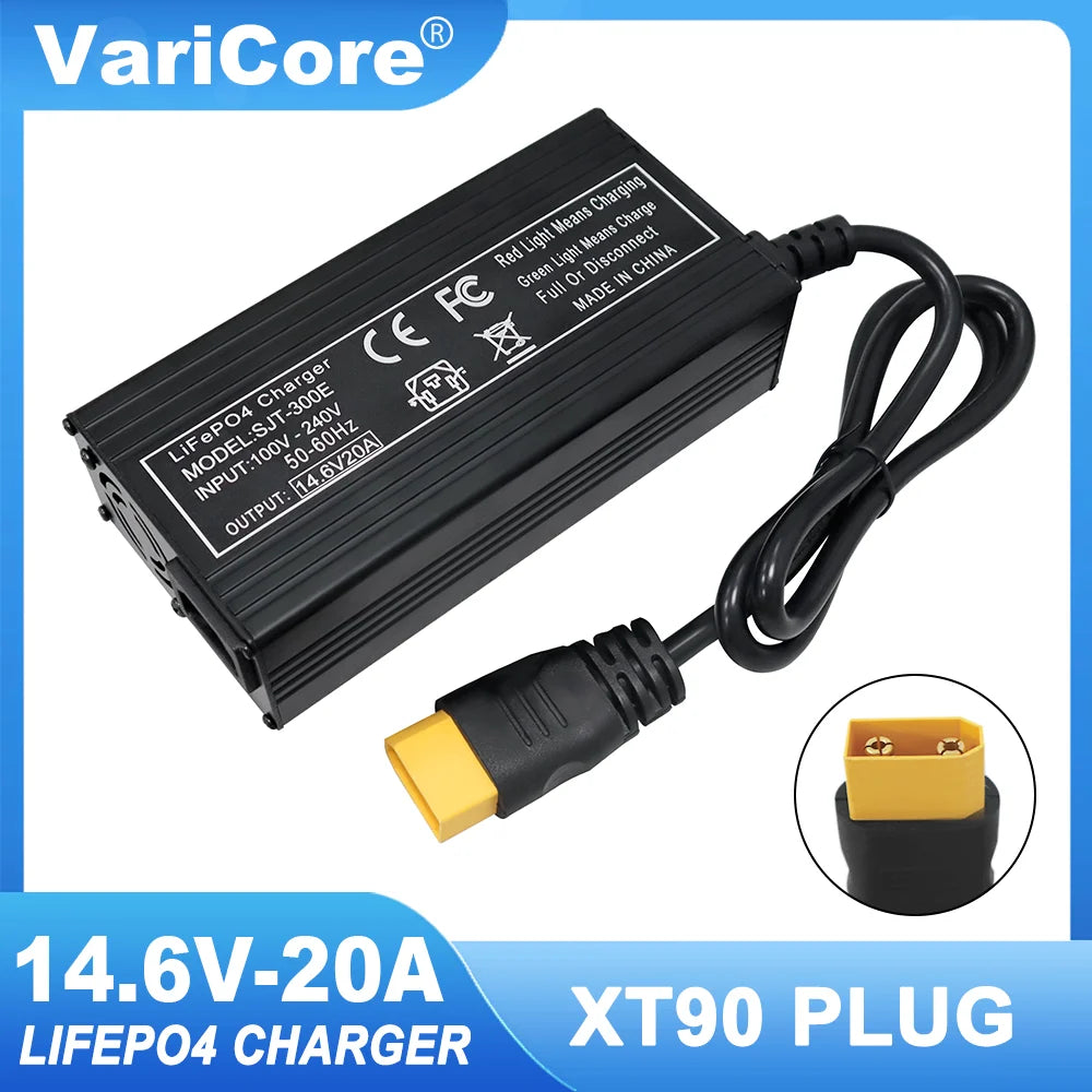 VariCore 14.6V 20A Smart Lifepo4 Battery Charger 110-220V 4S 12V High Power Charger For Lithium iron Phosphate Battery Pack