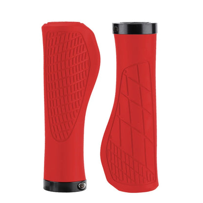 MTB Bicycle Grips Shockproof Bike Handlebar Cover Anti-Slip Lock on Bike Handle Cuffs Ergonomic Cycling Rubber Ball Handle Grips Red