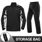 Motorcycle Raincoat Suit Rainstorm Prevention Jacket Pants Camping Hiking Fishing Raincoat Moto Raincoat Motorcyclist Rider Rain 0901 Black