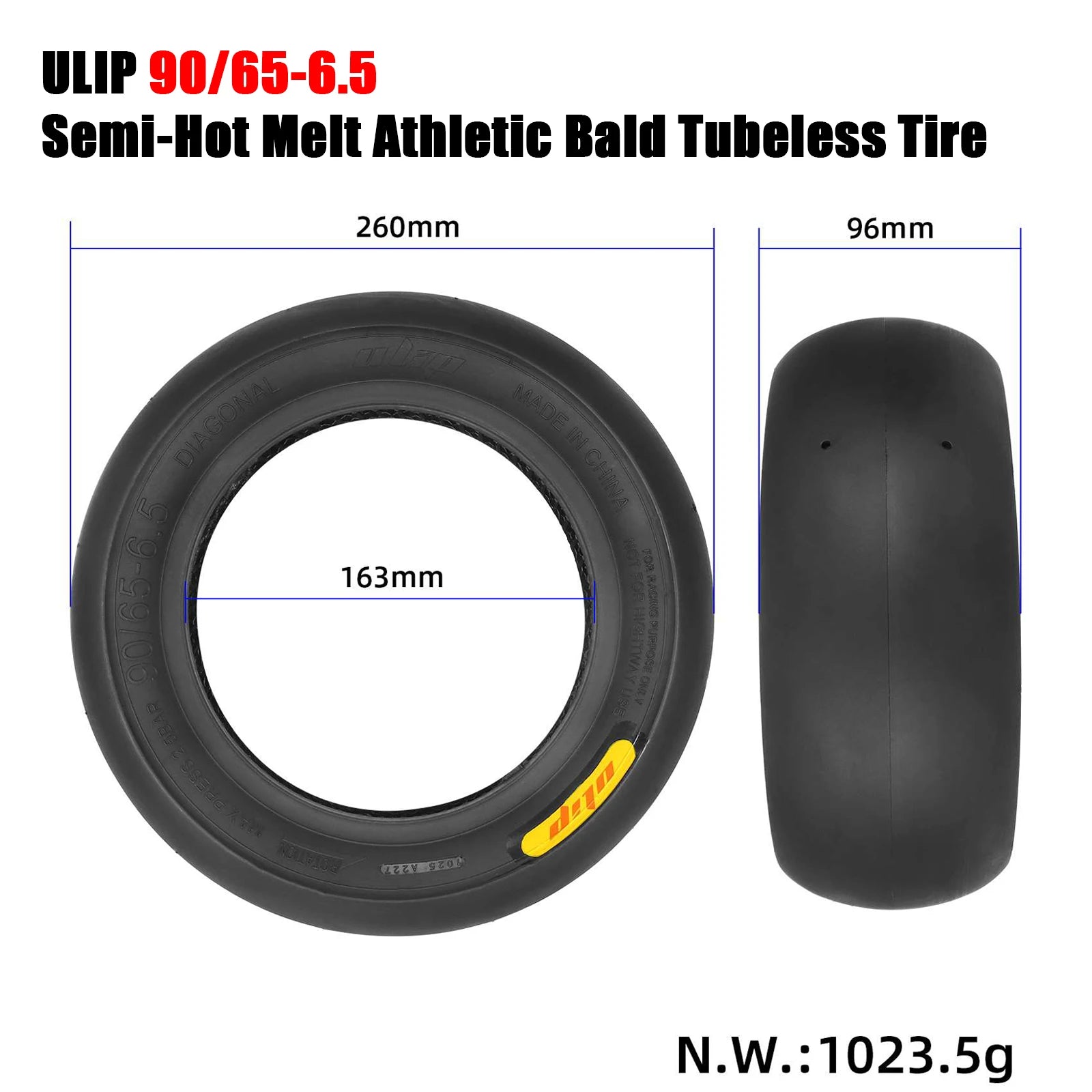 ULIP 11 Inch Semi-Hot Melt Athletic Bald Tubeless Tires for Dualtron Ultra2 THUNDER II Kaabo Wolf Warrior Electric Scooter Tyres