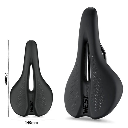 WEST BIKING Road Bicycle Seat 140mm Short Nose Saddle Racing Bike Lightweight Eco-Friendly PU Leather Foam Comfortable Saddle