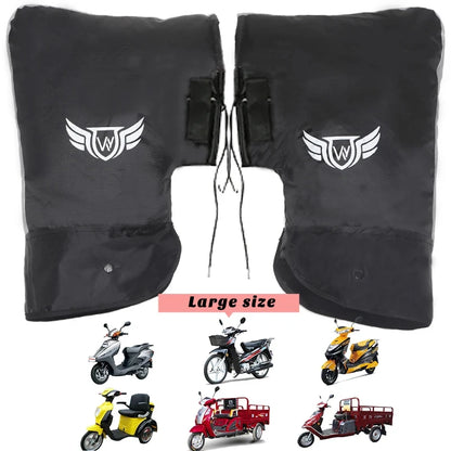 Motorcycle Scooter Bicycle Windproof Rainproof Winter Keep Warm Hot Protect Handlebar Handle Large Guard Cover Gloves GRAY