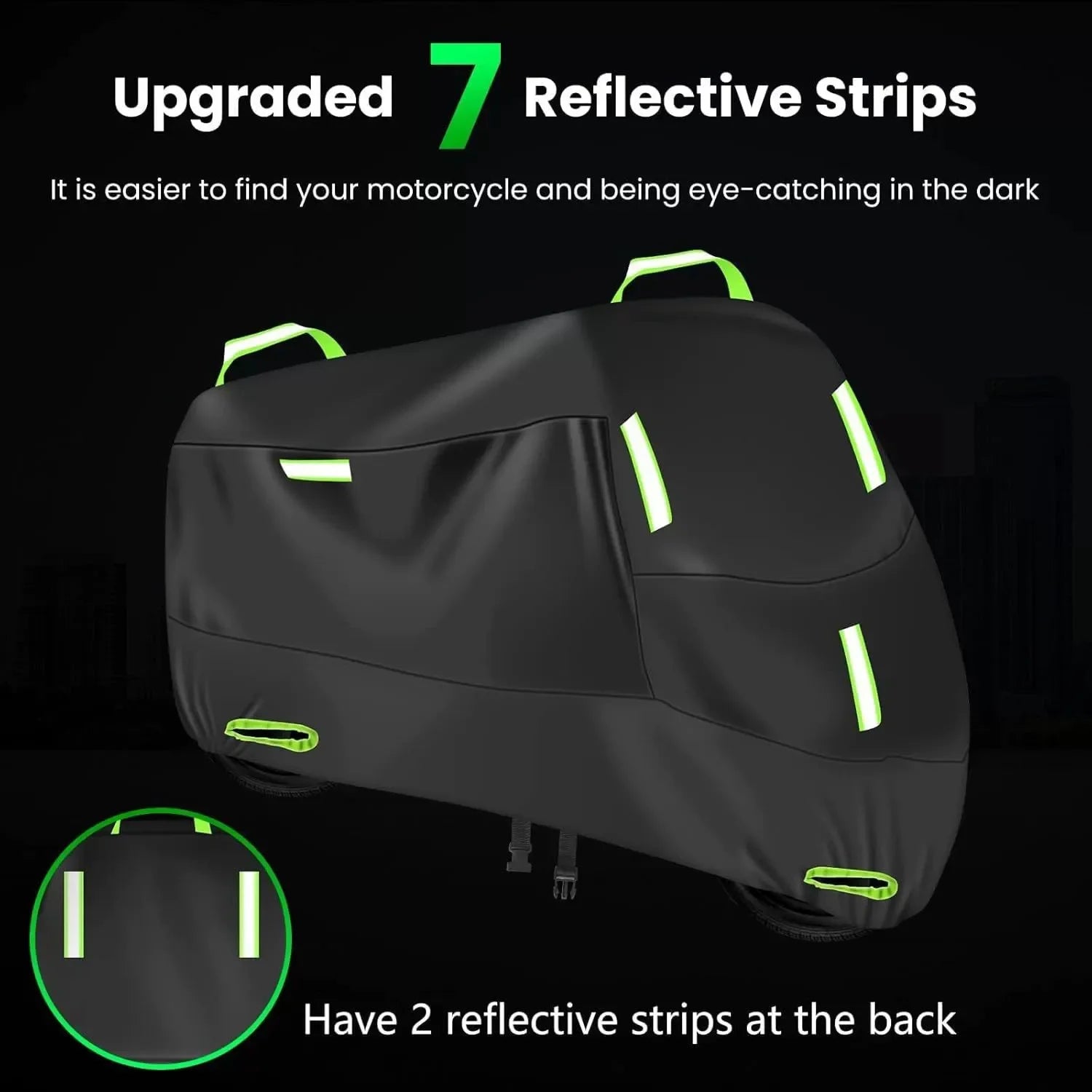 Motorcycle Cover Waterproof Outdoor Indoor Scooter Wear-resistant Fabric 210T Motorbike Cover All Season Dustproof UV Protective