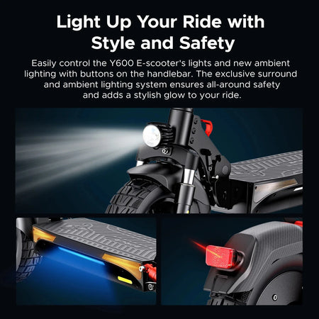   500W 10-Inch Y600 S Foldable Electric Scooter 48V 18Ah Battery – 70KM Range